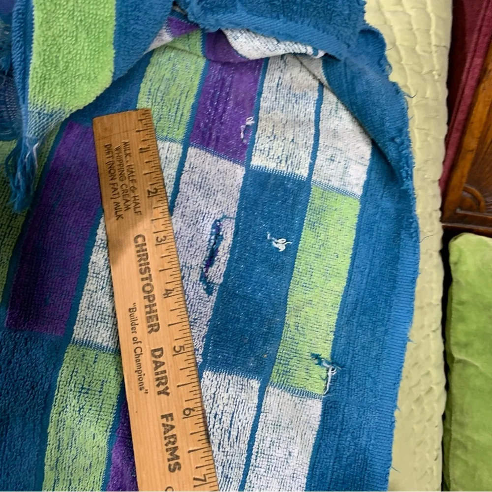 70s Color Block Towel *Torn*